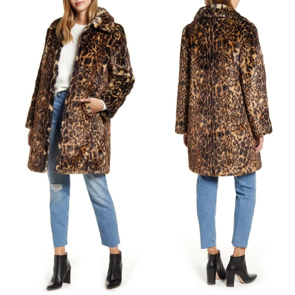 Faux Fur Leopard Long Winter Coat